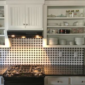 Clever use of tiles for this kitchen splashback